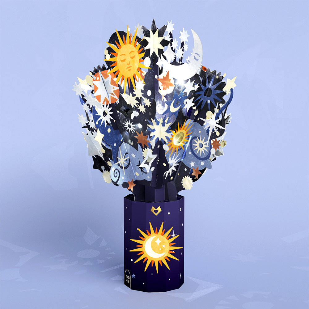 Love You to the Moon and Back Light-Up Pop-Up Card & Bouquet Bundle