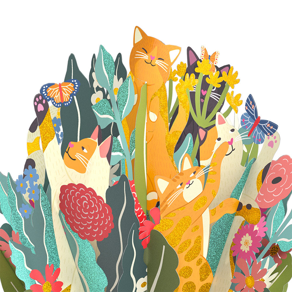 I Love Mew Cats Pop-Up Card & Glitter Bouquet Bundle