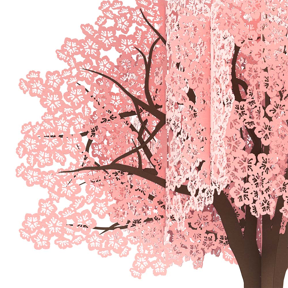 Cherry Blossom Poet Tree Pop-Up Paper Sculpture