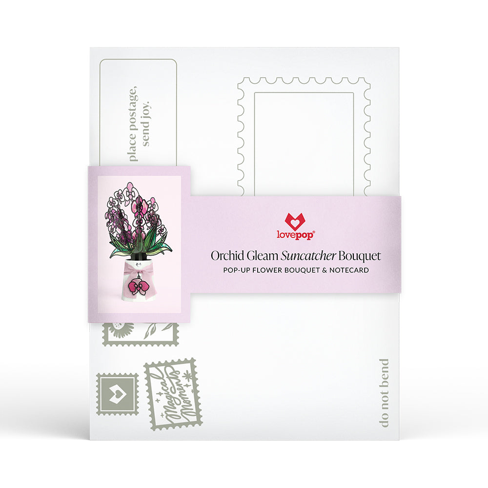 You Make Things Bloom Orchid Suncatcher Card & Bouquet Bundle