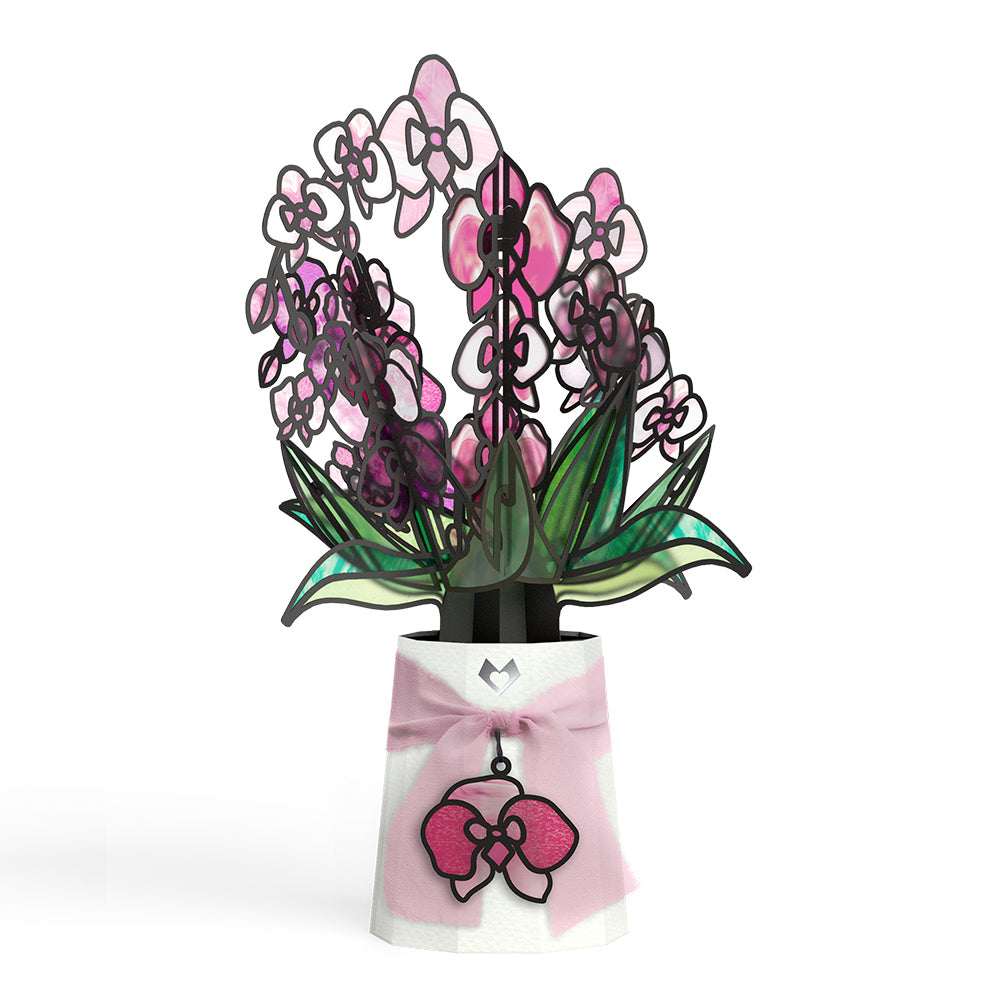 You Make Things Bloom Orchid Suncatcher Card & Bouquet Bundle