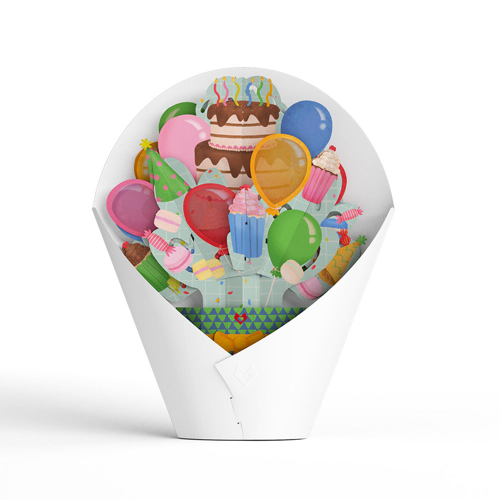 Oh Snap, It's Your Birthday Music and Lights Pop-Up Card & Bouquet Bundle