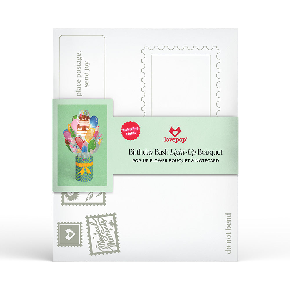 Snappy Birthday Alligator Pop-Up Card & Light-Up Bouquet Bundle