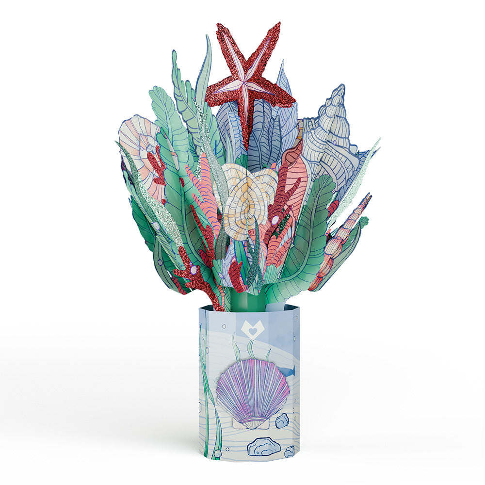 Magical Mermaid Birthday Pop-Up Card & Glitter Bouquet Bundle