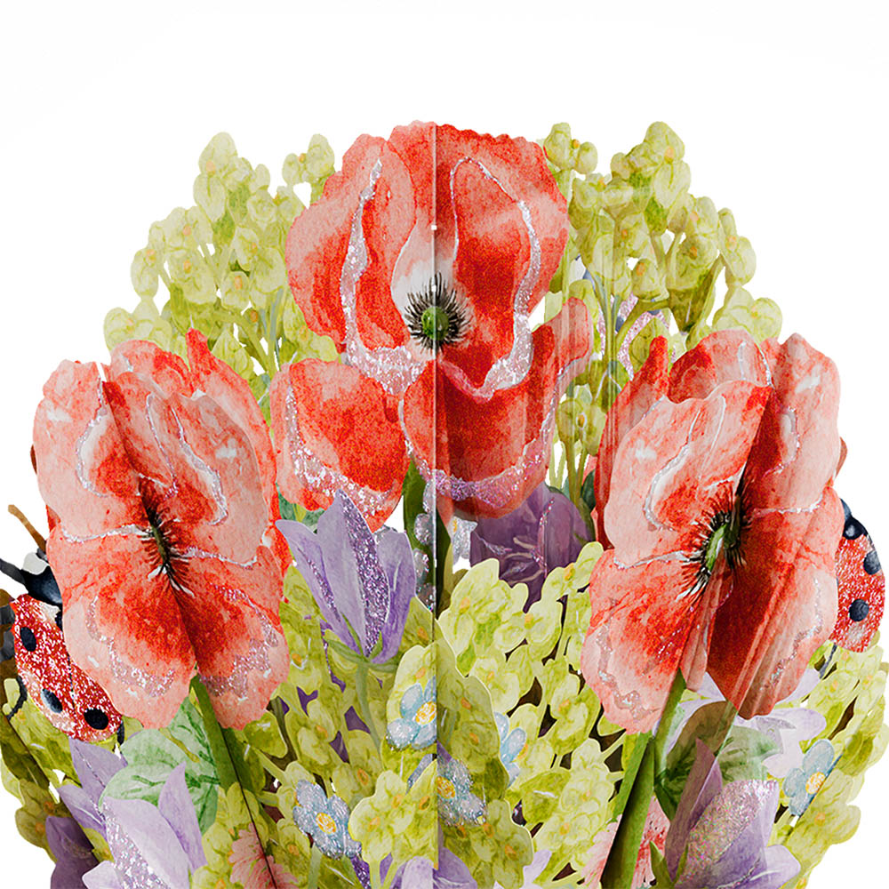 Lovely Ladybug Pop-Up Card & Glitter Bouquet