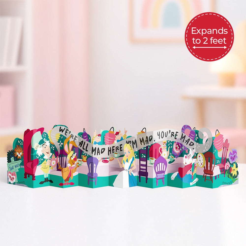 Disney's Alice in Wonderland Mad Hatter Tea Party Loooooong Card™ (Expands to 2 feet)