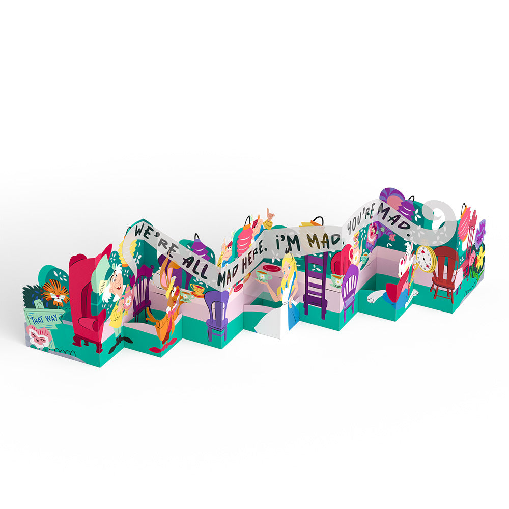 Disney's Alice in Wonderland Mad Hatter Tea Party Loooooong Card™ (Expands to 2 feet)