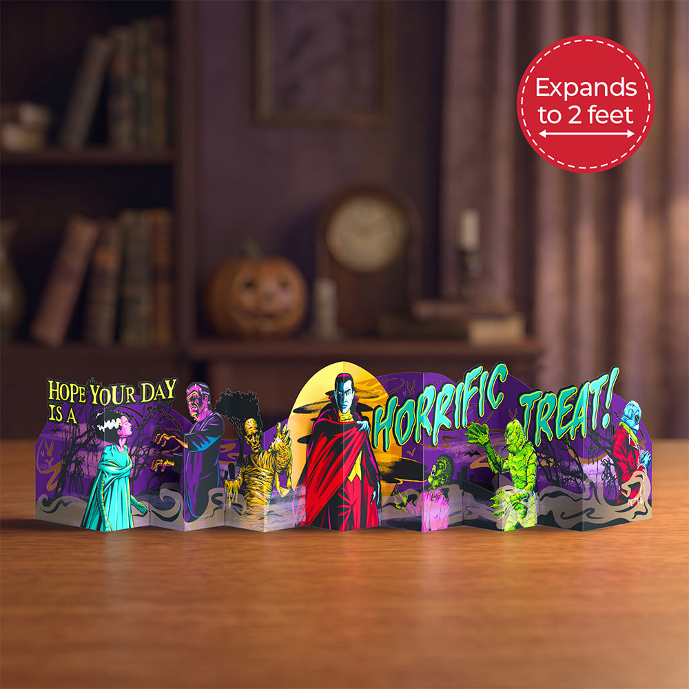 Universal Monsters Hope Your Day Is a Horrific Treat Loooooong Card™ (Expands to 2 feet)