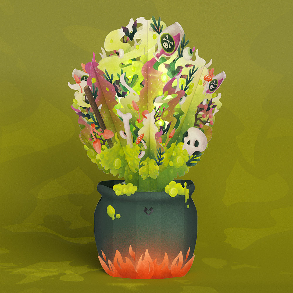 Halloween Cauldron Light-Up Bouquet