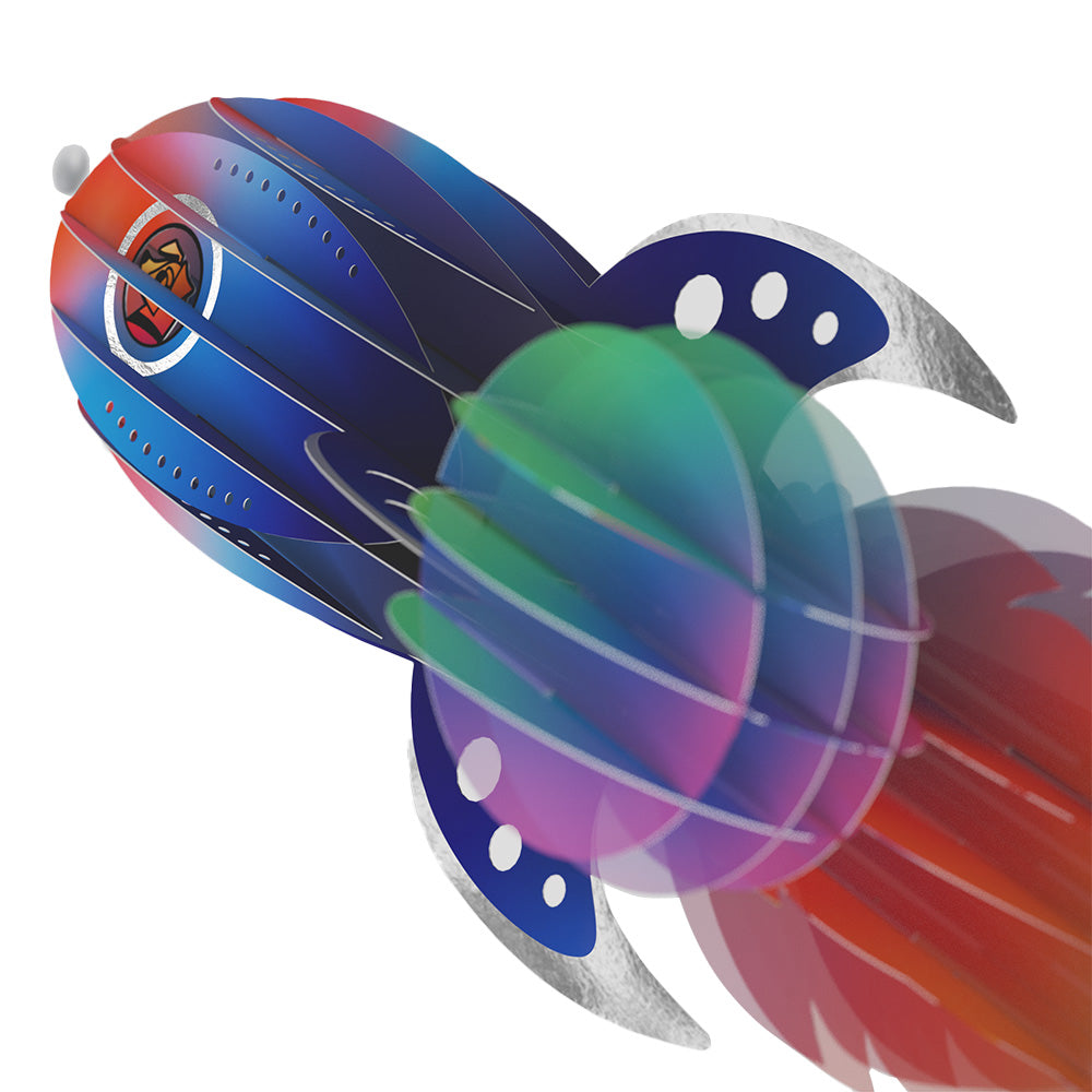 Rocket Ship Unboxed Pop-Up Paper Sculpture
