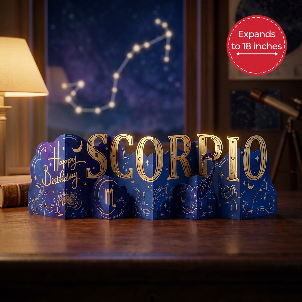 Scorpio Zodiac Birthday Loooooong Card™ (Expands to 18 inches)
