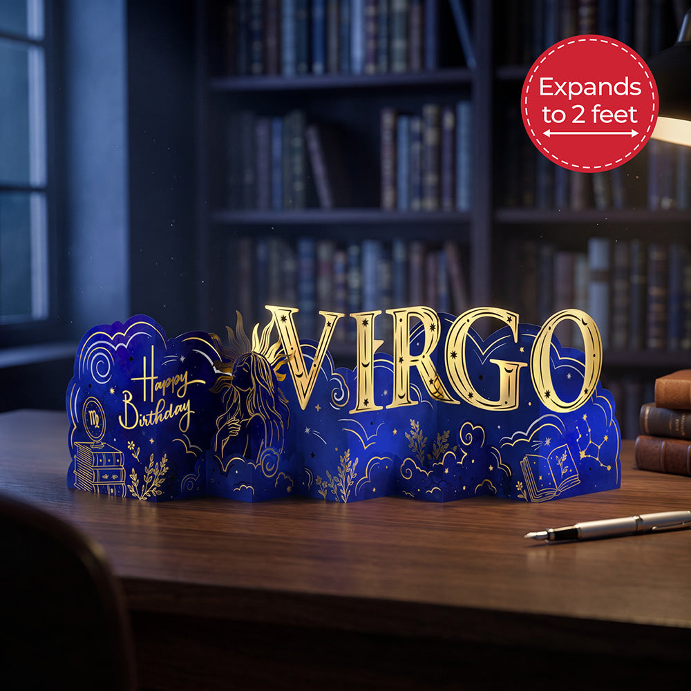 Virgo Zodiac Birthday Loooooong Card™ (Expands to 18 inches)