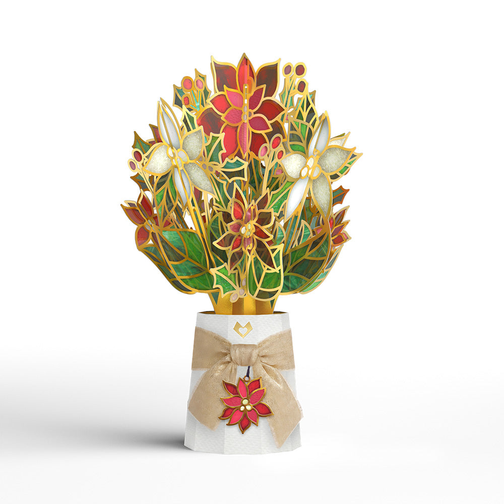 Gilded Gold Poinsettia Suncatcher Bouquet