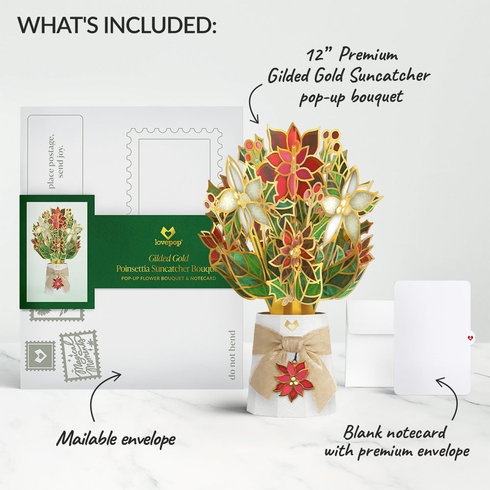 Gilded Gold Poinsettia Suncatcher Bouquet