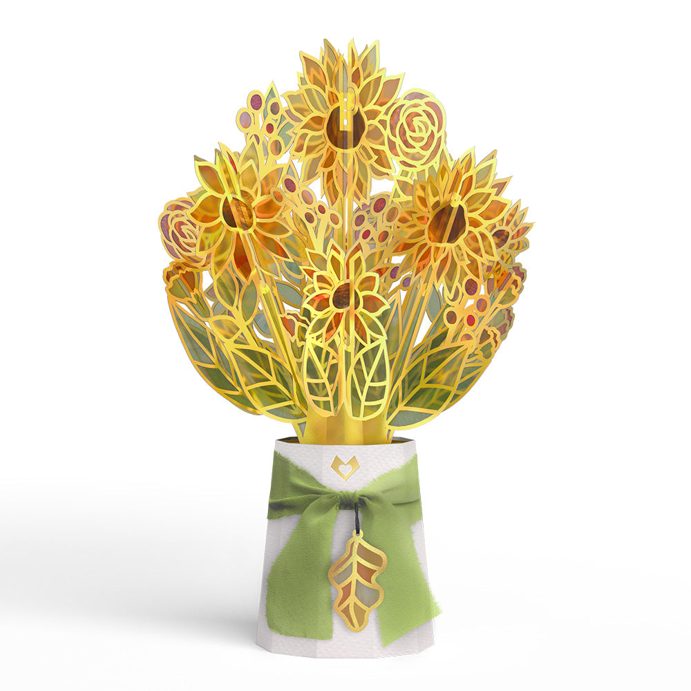 Gilded Gold Sunflower Suncatcher Bouquet