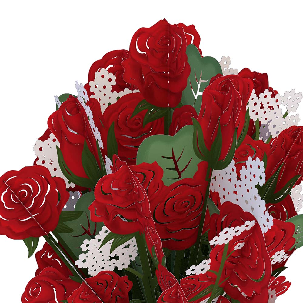 Red Rose Valentine Grand Bouquet and Sentiment Set for Wife