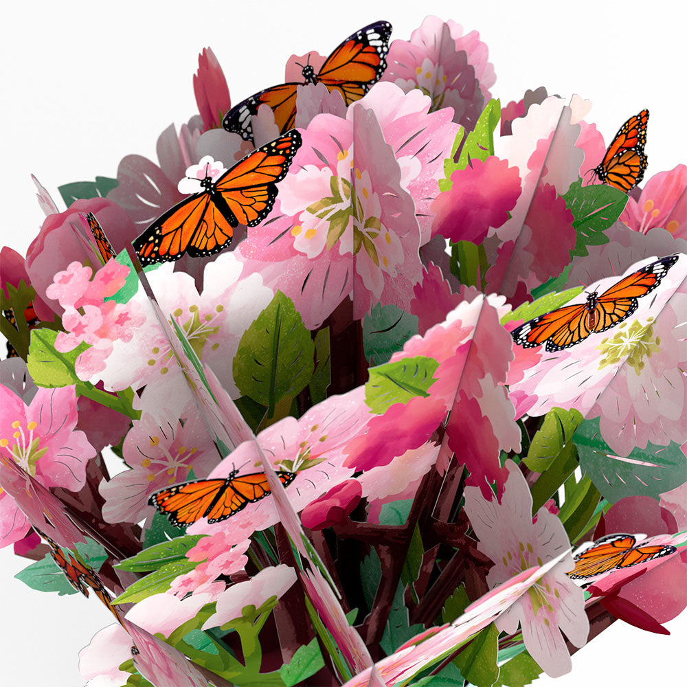 Cherry Blossom Butterfly Mother's Day Bouquet and Sentiment Set for Grandma