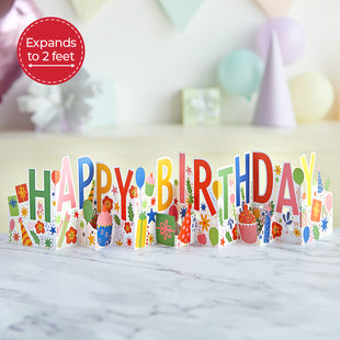 Happy Birthday Loooooong Card™ (Expands to 2 feet) greeting card -  Lovepop