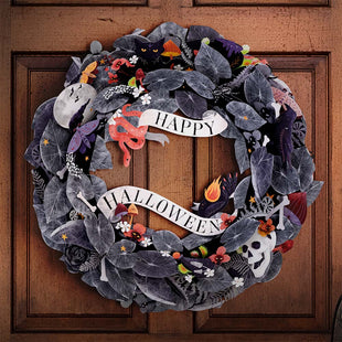 Enchantingly Eerie Halloween Wreath greeting card -  Lovepop