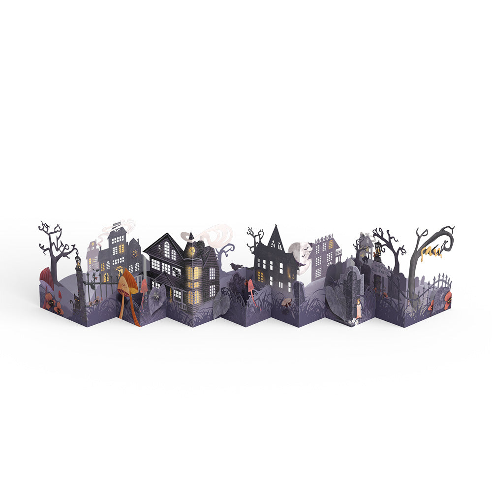 Enchantingly Eerie Halloween Village Loooooong Card™ (Expands to 2 feet)