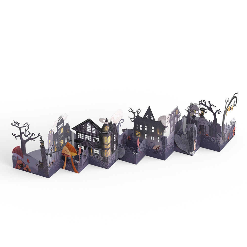 Enchantingly Eerie Halloween Village Loooooong Card™ (Expands to 2 feet)
