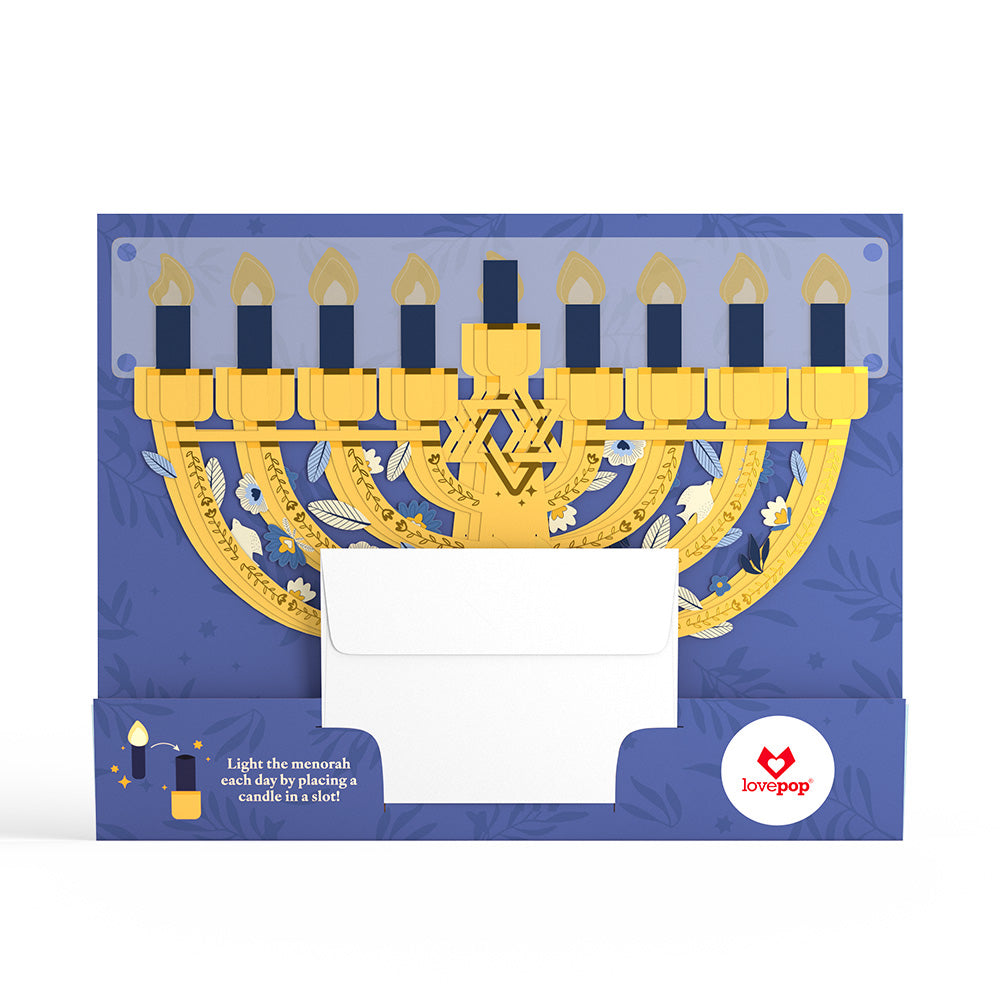 Elegant Interactive Menorah Giant Pop-Up Gift