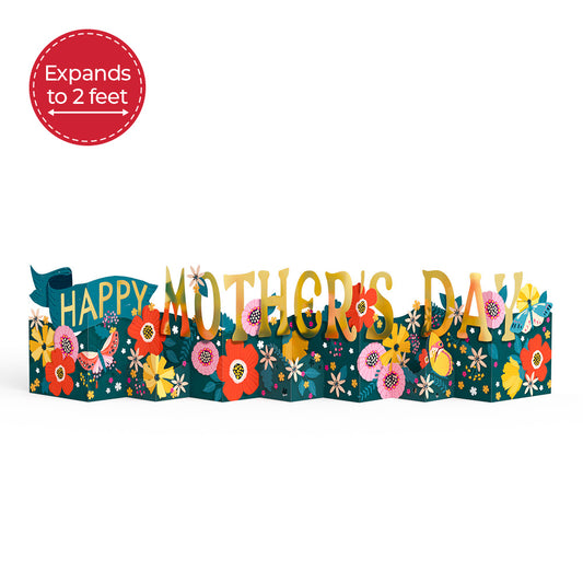 Vibrant Blooms Mother's Day Loooooong Card™ (Expands to 2 feet)