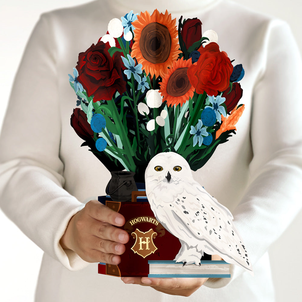 Harry Potter™ Hedwig™ Birthday Pop-Up Card & Flower Buds Bouquet Bundle