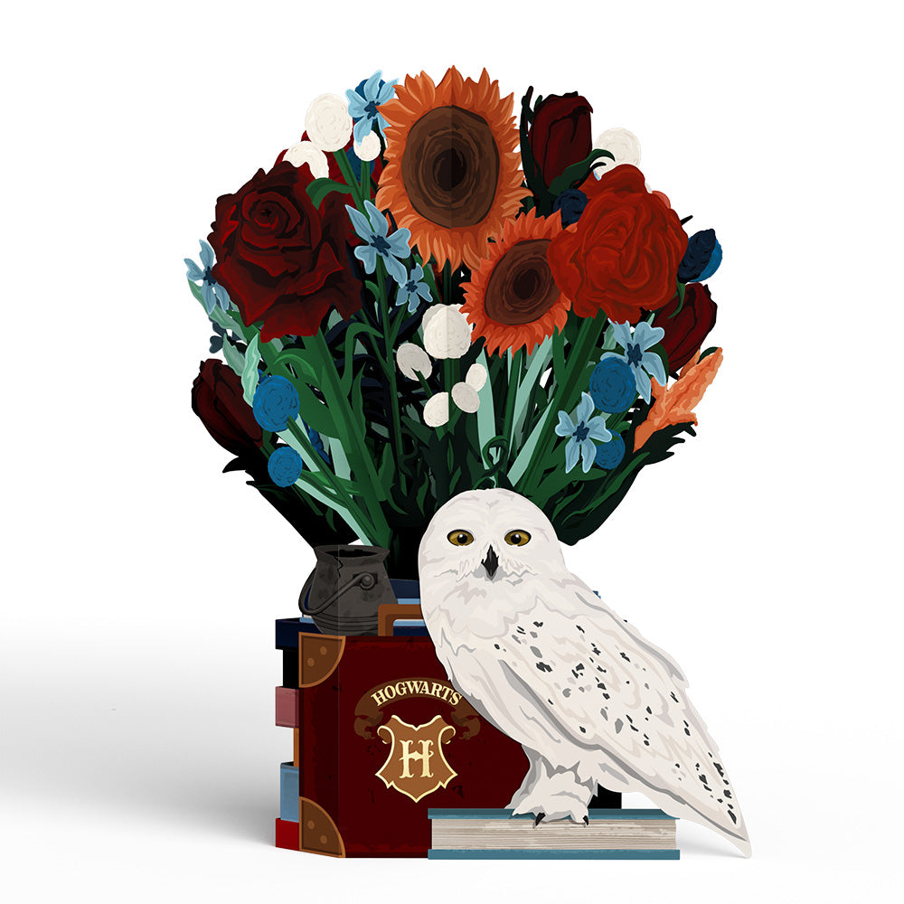 Harry Potter™ Hedwig™ Birthday Pop-Up Card & Flower Buds Bouquet Bundle