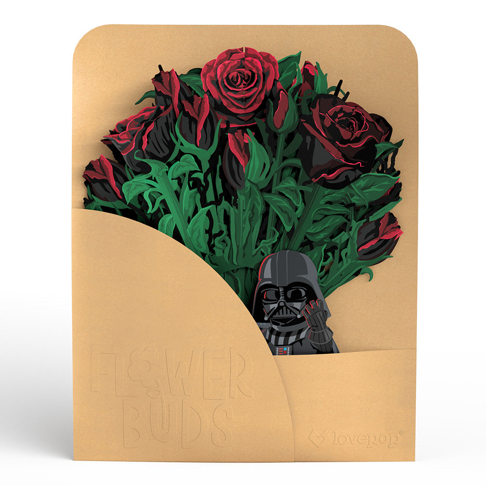 Star Wars™ Darth Vader™ Be Mine Pop-Up Card & Flower Buds Bouquet Bundle
