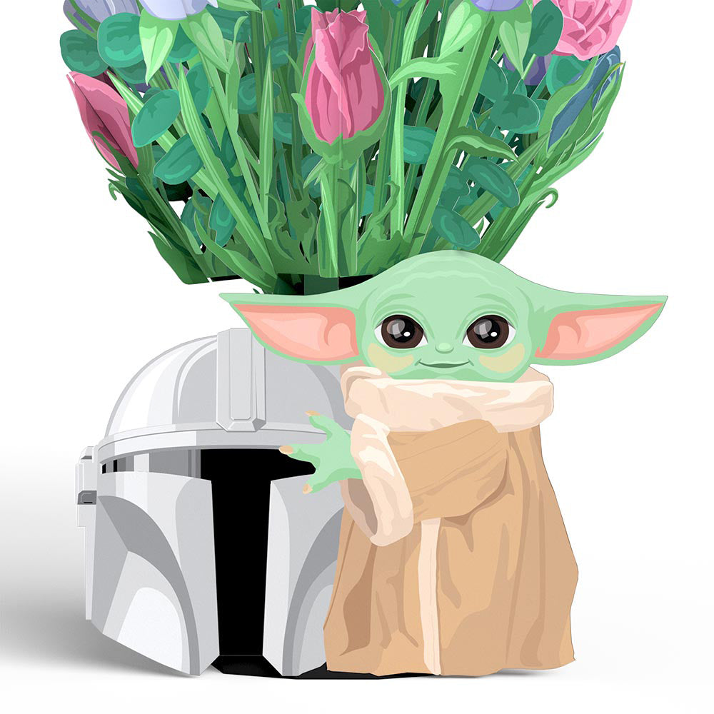 Star Wars™ The Mandalorian Grogu™ This Is the Way Pop-Up Card & Flower Buds Bouquet Bundle