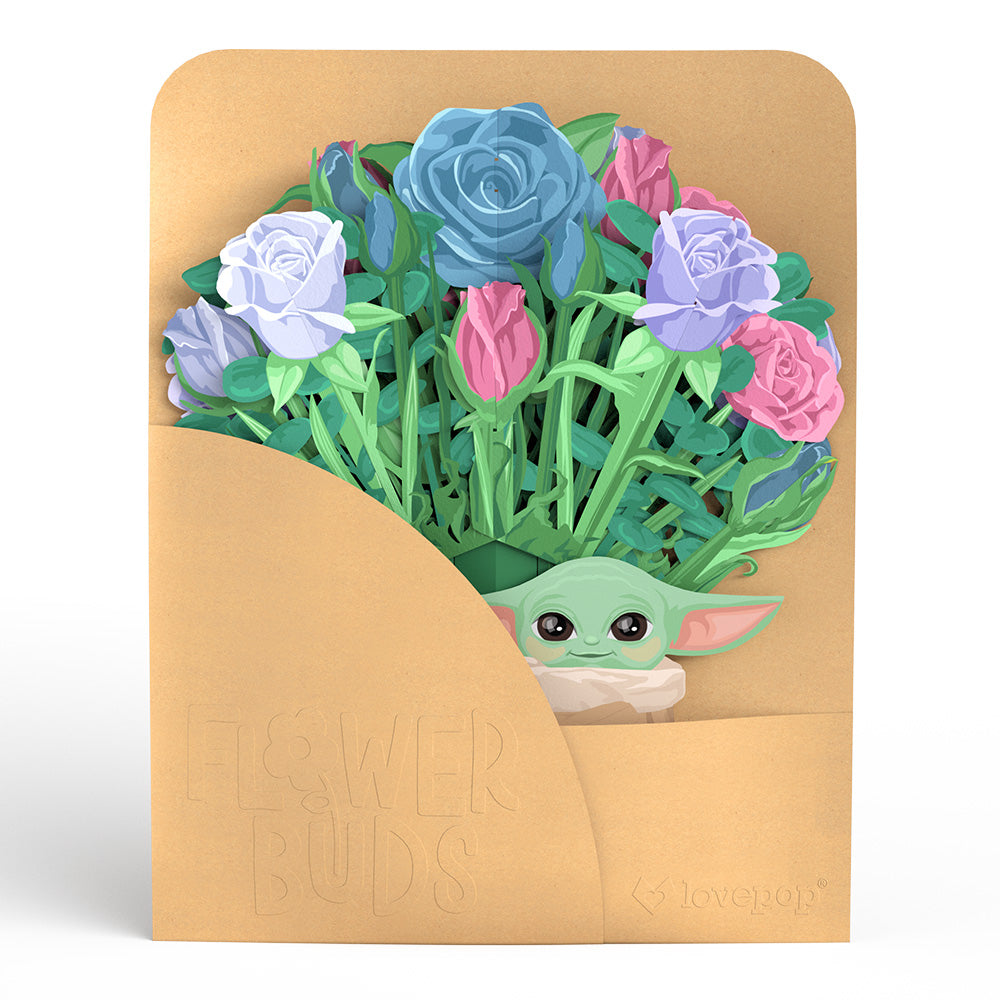 Star Wars™ The Mandalorian Grogu™ This Is the Way Pop-Up Card & Flower Buds Bouquet Bundle