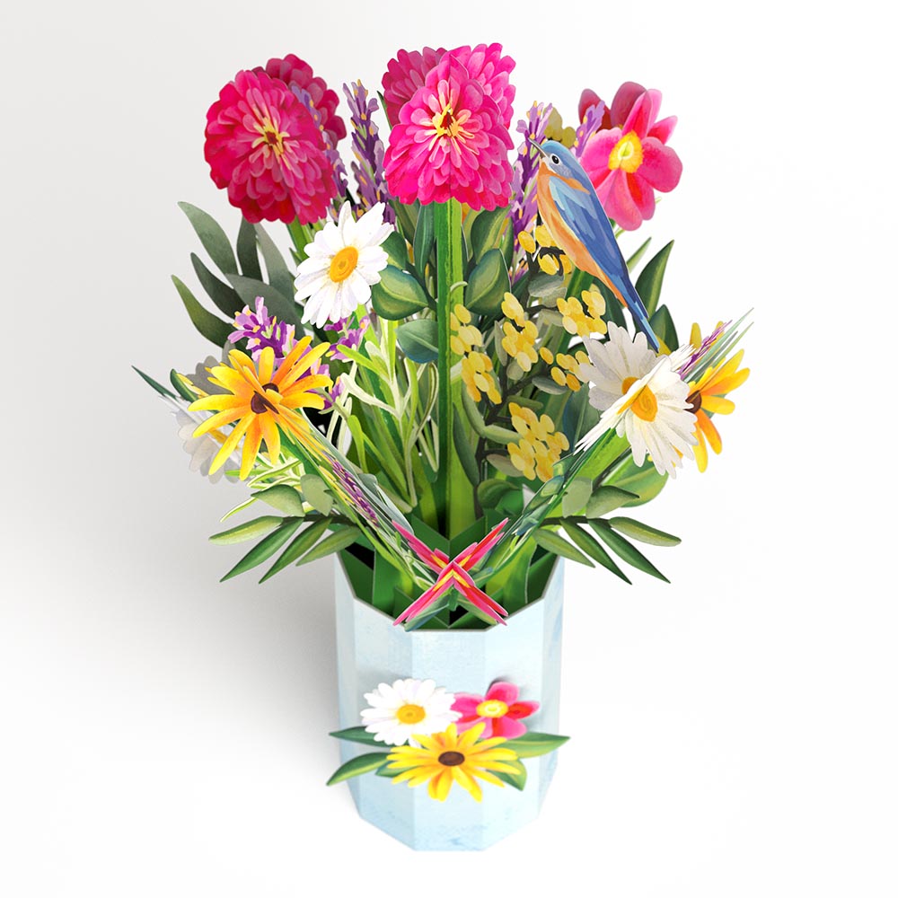 For Mom with Love Pop-Up Card & Bouquet Bundle