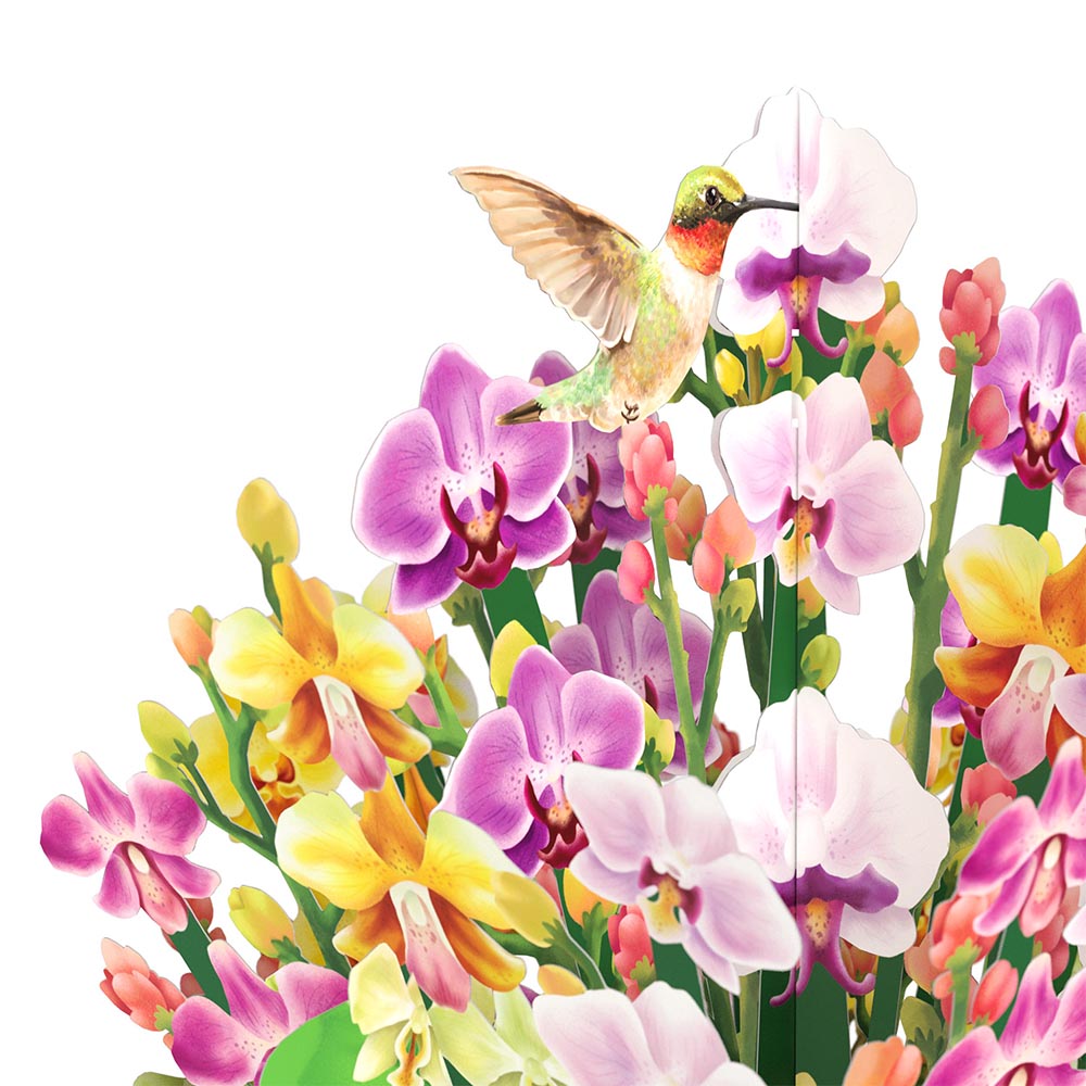 Watercolor Orchid Pop-Up Card & Bouquet Bundle