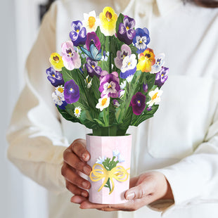 Pansy Bouquet greeting card -  Lovepop
