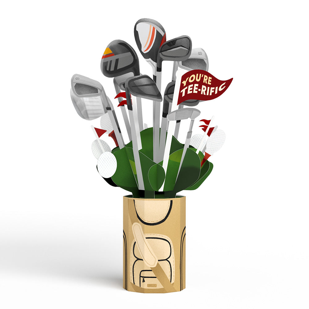 Best Dad by Par Father's Day Pop-Up Card & Bouquet Bundle