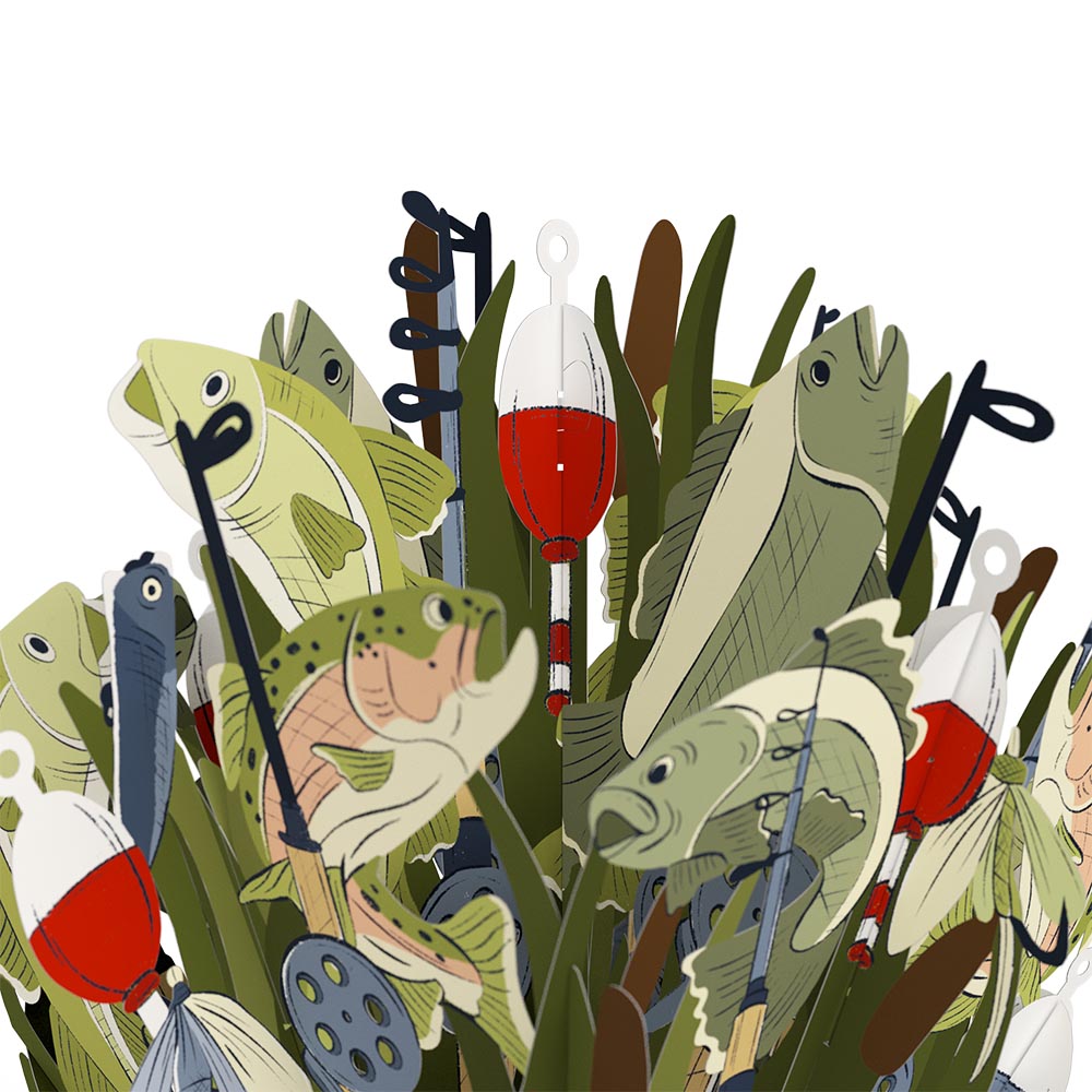 Kick-Bass Dad Father's Day Pop-Up Card & Bouquet Bundle