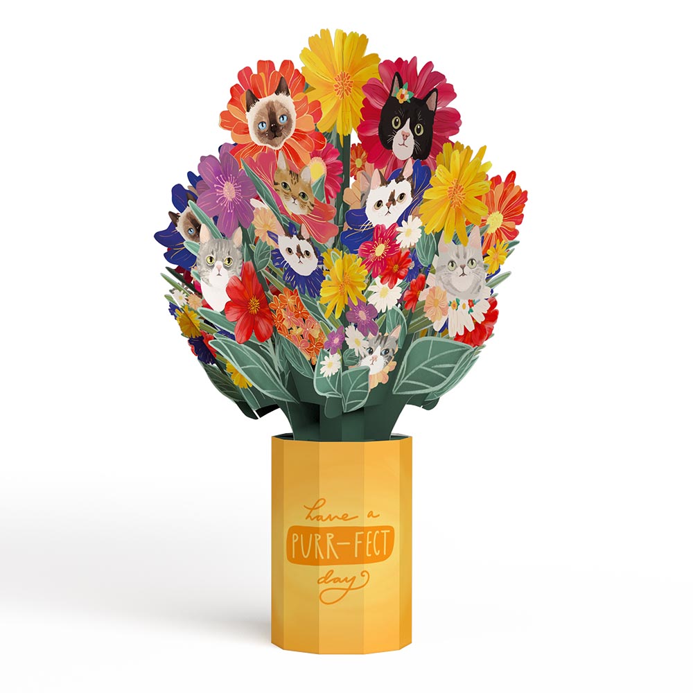 Purr-fect Mother’s Day Pop-Up Card & Bouquet Bundle