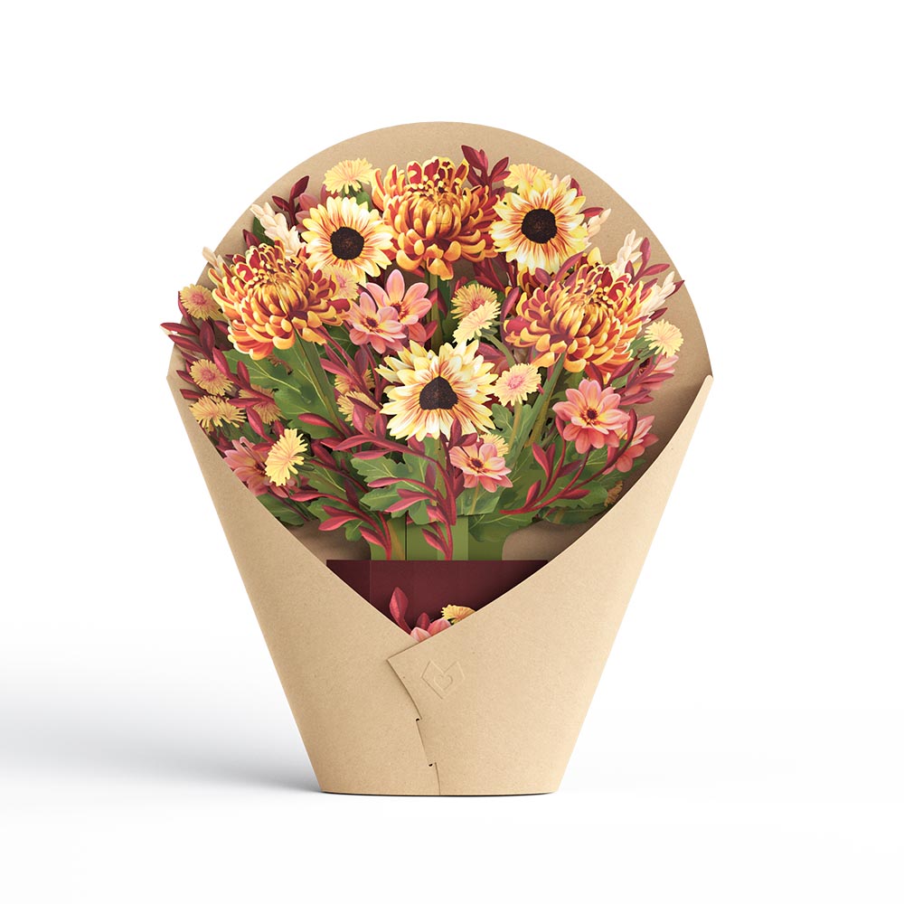 Thanksgiving Gratitude Pop-Up Card & Bouquet Bundle