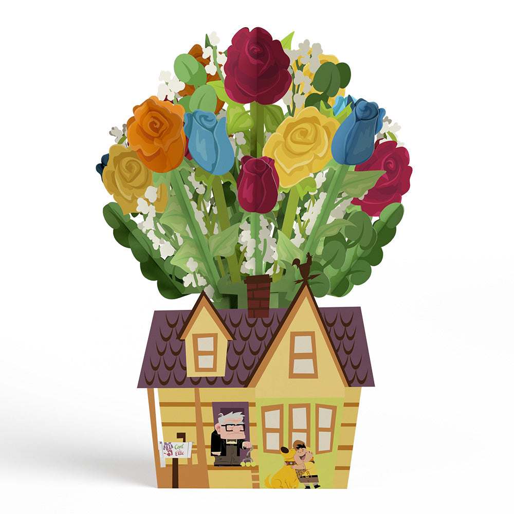 Disney and Pixar Up Sky Is the Limit Pop-Up Card & Flower Buds Bouquet Bundle