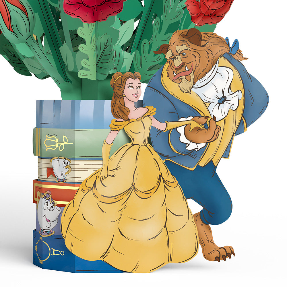 Disney’s Beauty and the Beast Suncatcher Card & Flower Buds Bouquet Bundle