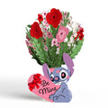Disney’s Stitch Be Mine Pop-Up Card & Flower Buds Bouquet Bundle