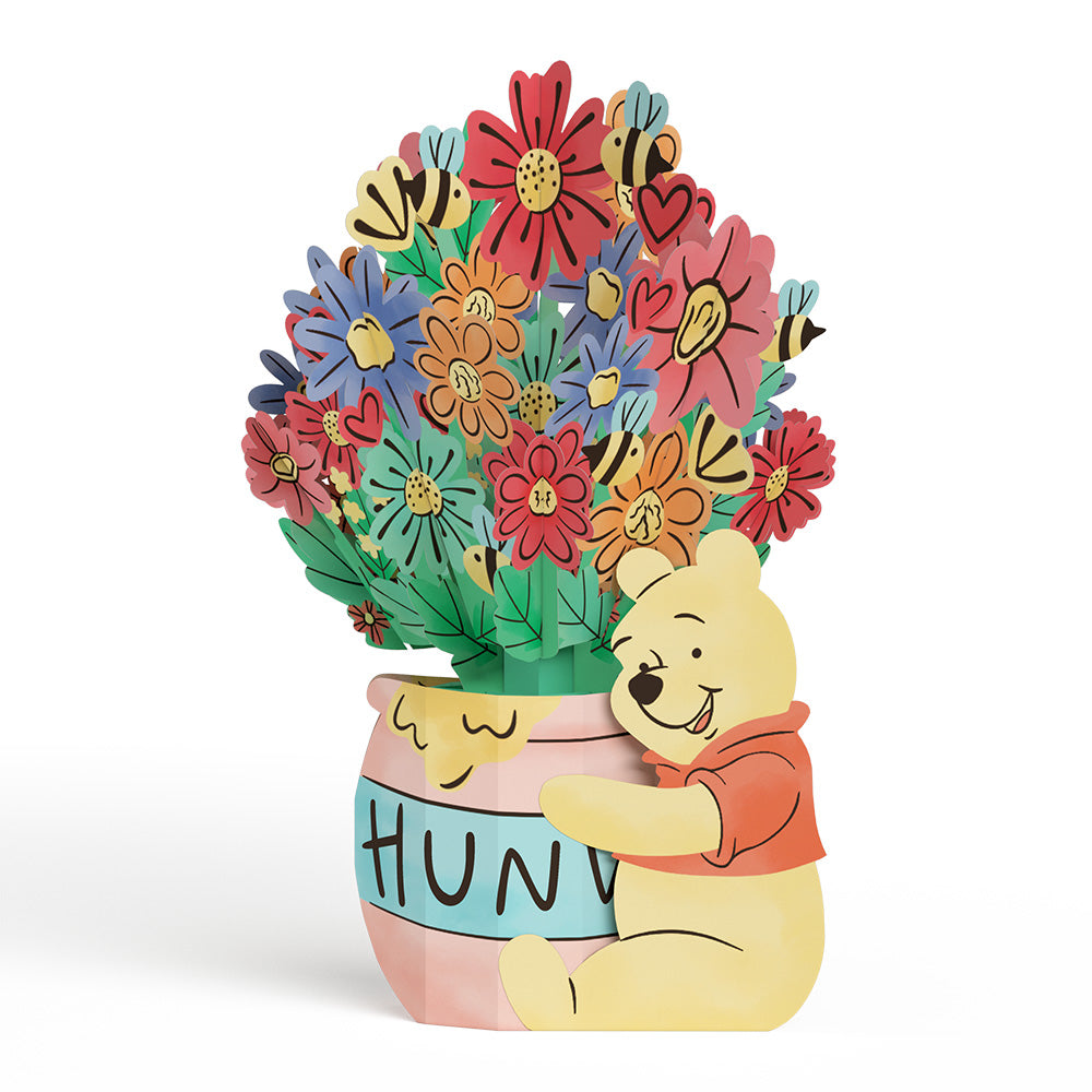 Disney’s Winnie the Pooh Pop-Up Card & Flower Buds Bouquet Bundle