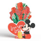 Disney’s Mickey Mouse Love You Lots Pop-Up Card & Flower Buds Bouquet Bundle