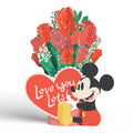 Disney’s Mickey Mouse Love You Lots Pop-Up Card & Flower Buds Bouquet Bundle