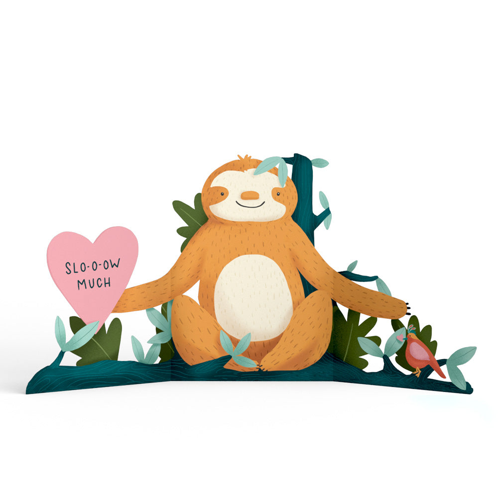 I Love You Slow Much Valentine Tri-Fold Card