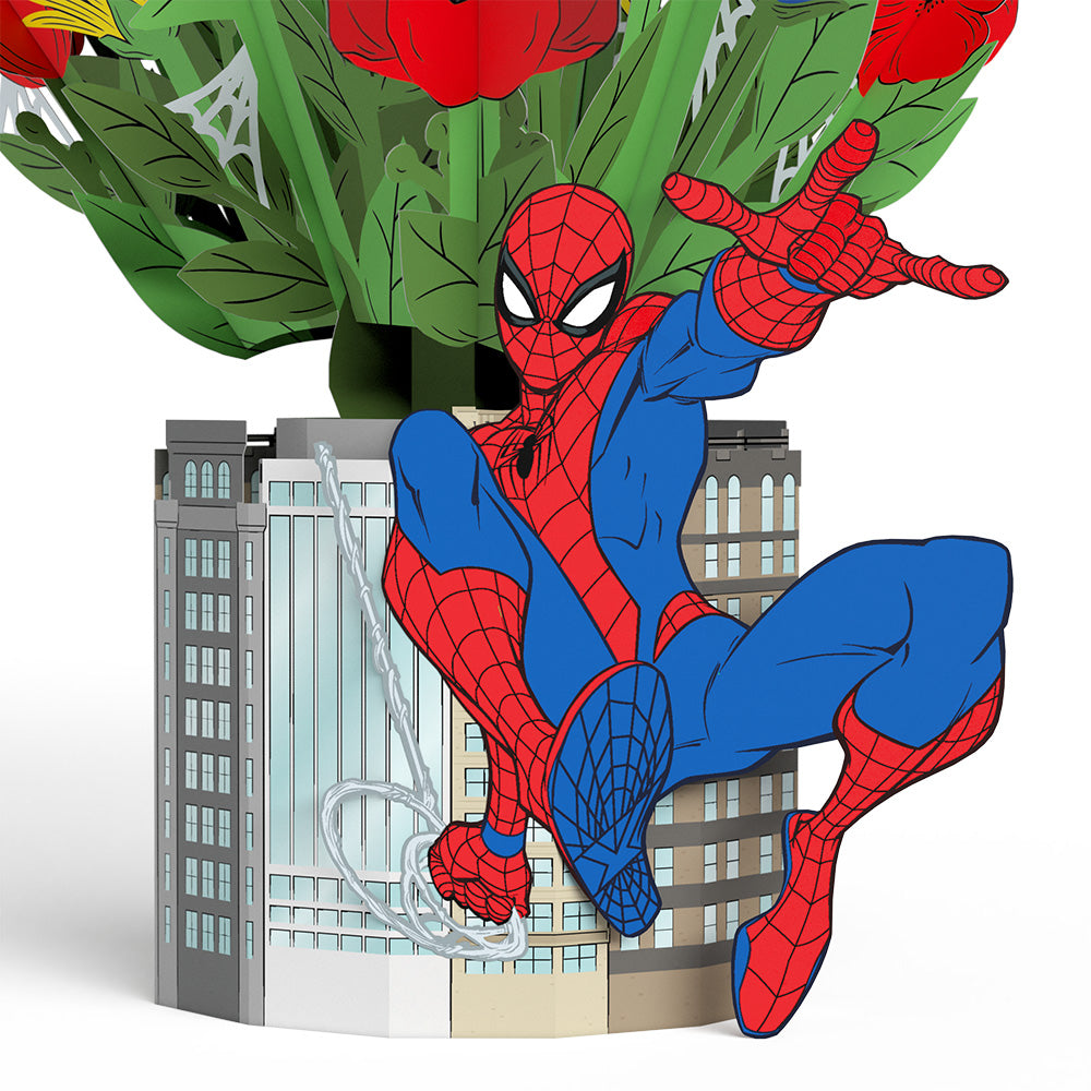 Marvel’s Spider-Man Plushpop Card & Flower Buds Bouquet Bundle