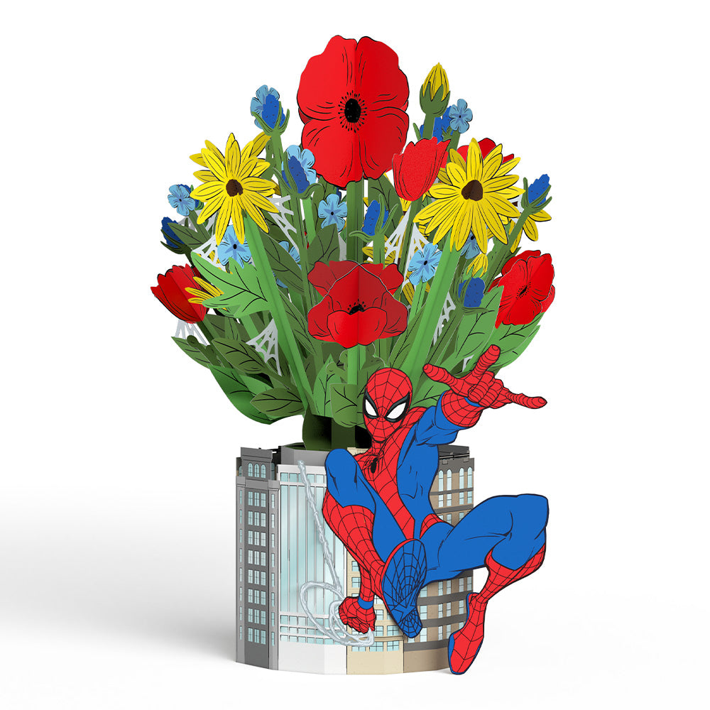 Marvel’s Spider-Man You’re Amazing Pop-Up Card and Flower Buds Bouquet Bundle