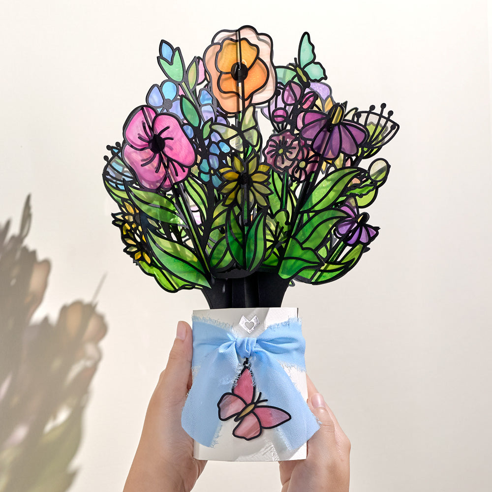 Birthday Butterfly Pop-Up Card & Suncatcher Bouquet Bundle