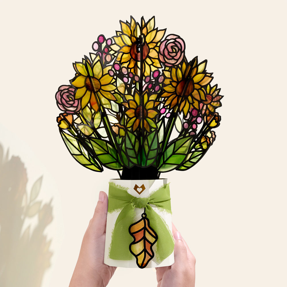 Fall Rustic Farm Pop-Up Card & Suncatcher Bouquet Bundle